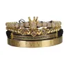 Nowy luksusowy rzymski królewski urok Crown Bransoletka Mężczyźni Moda Złota Pleciona Regulowana mężczyzna Bransoletka do biżuterii hip -hopowej 2020 Prezent7142466