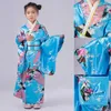 Ethnic Clothing Children Girls Japanese Traditional Costumes Kimono Dress With Obi Bathing Robe Yukata For Kids Dance Wear Vestidos