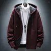 Herrenpullover Kleidung mit Taschen Strickpullover Männliche Strickjacke Dicke Reißverschluss-Hoodies Jacke Reißverschlussmantel Beheizt Mode 2024 Modus A