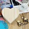 Bolsas de joyería Caja de almacenamiento del día de San Valentín Anillo de madera en forma de corazón Pulsera Organización Embalaje Pendientes Regalo Artesanía