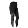 Yoga kläder kvinnor Blackgrey Pants Gym sportkläder leggings fitness som kör träning sportfickor