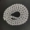 HQ GEMS 20 Inch Sier Moissanite Tennisketting 5Mm Heren Pip Hop Ketting