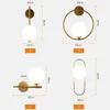 Wall Lamps Europe Bedside Room Staircase Northern Lighting Light Glass Living Bedroom Gold Aisle Modern Bathroom Globe