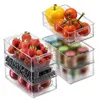 Storage Bottles Refrigerator Organizer Stackable Clear Organizers Bins With Handles For Kitchen And Cabinet