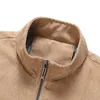 Men's Jackets Spring And Autumn Corduroy Stand-Up Collar Jacket Mens Outdoor Sports Workwear Men Simple Casual Coat