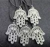 Jewelry Whole Lots 50pcs Vintage Lucky Alloy Fatima hand Hamsa Pendants Charms Amulet Evil Eye Necklaces Gift for men women HJ2902858