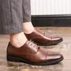 Zapatos de cuero Oxford de negocios de lujo para hombre, vestido Formal de goma transpirable, zapatos planos de oficina para boda, calzado Mocassin Homme 240202