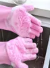 Kitchen dishwashing gloves thickened multifunctional silicone dishwashing brush household cleaning artifact oil heat insulation 7994748