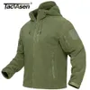 TACVASEN Lente winter fleecejack met capuchon Tactische fleecejas voor heren, volledige ritssluiting, winddicht, warme werkjas met capuchon 240124