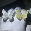 Vecalon Luxury Flying Butterfly Ring 925 Sterling Silver Mirco Pave Diamond Engagement Women for Women Jewelry9215607