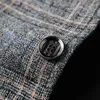 Spring Autumn Mens Blazer Jacket Single Breasted Plaid Business Casual Coat Man Slim Fit Suit Jackets Wedding Suits For Men 4XL 240201