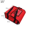 15 Inch Pizza Delivery Bag Insulated Pizza Bag Storage Temp Pizza Bag Foldable Insulated Lunch Box Foldable Ice Pack Portable 240125