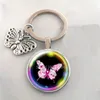 Porte-clés bijoux de mode pendentif en verre alliage porte-clés créatif motif papillon cadeau unique