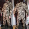 Conjunto de agasalho masculino unissex, 2 peças, airsoft, paintball, uniforme militar tático, jaqueta de soldado, calça cargo 240125