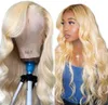 Perruque Lace Frontal Wig 613 brésilienne Remy, cheveux naturels, Body Wave, blond platine russe, blond miel, 13x4, pouces, 2838118