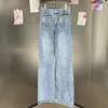 Miui Top Luxus Damenbekleidung Damen Jeans Jeans Damen Damenhosen Bell-Bottom-Hose Denim-Hosen Taille Mode Blaue Hosenhose Design-Jogginghose Miui-Jeans