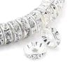 Tsunshine Rondelle Spacer Crystal Charms Koraliki Komponenty Srebrny Czys Rhinestone Losowy koralik do biżuterii Making DIY Bracele6659422