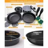 Juegos de utensilios de cocina Juego de ollas para cocinar apilables y sartenes Antiadherente Gas de inducción RVs Camping Ahorro de espacio Accesorios de cocina