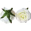 Fleurs décoratives 20 pièces 9CM têtes de roses artificielles décoration de fête en soie Bouquet mural de mariage Roses blanches