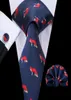 Mens 100 silk tie dark blue plus red wolf figure Meeting Business wedding party Casual Party Necktie Jacquard Woven N30383436907