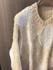 Chandails pour femmes à la main au crochet pailleté à manches longues pull broderie pull mode début du printemps