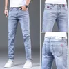 Jeans masculinos casual denim para homens primavera perfeita e outono com corte fino design confortável calças lavadas luxo