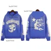 Mens Designer Hoodies Men Hoodies Pullover Hellstar Blue Yoga Hoody Tryck på Hellstar Hoody Tryck på Långärmad gata Hip-Hop Tracksuits Rätt version byxor