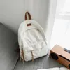 Sacos escolares mulheres algodão lona estudante homens bookbag mochila de viagem moda para adolescentes meninas meninos saco presente cáqui verde