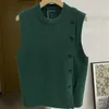 Gilet da uomo Maglioni lavorati a maglia per uomo Gilet senza maniche Abbigliamento uomo Girocollo Bottoni Colletto tondo Gilet Verde Y2k Streetwear Over Fit Knit