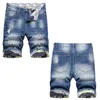 Designer jeans dsqs mens jeans shorts hip hop rock moto orolig denim dsq sommar jeans korta blå färger lapp tryckt tvättade casual byxor mode kort rippad