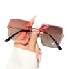 Sonnenbrille Vintage Outdoor Sonnenbrille UV400-Schutz Randlose quadratische Brille mit Federscharnieren für Sportreisen Angeln Radfahren