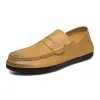 Nieuwe heren Yello-Brown Spring Loafers Slip-on Casual Brand Light Business Men Soft Bottom Simple Shoes 2414