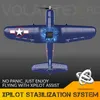 F4U RC Avião 2.4Ghz 4CH 400mm Wingspan One-Key Aerobatic RTF Controle Remoto Aeronaves Brinquedos Presentes para Crianças 240118