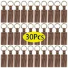 Keychains 30Pcs Wood Blank With Leather Strap Walnut Keyrings DIY Key Tags