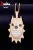 Animal Dog Necklace Rock Street Jewelry Gold Color Charm Material Copper Cubic Zircon Hip Hop Jewelry With Rope Chain9597730