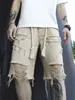 Men's Summer Street Style Ripped Dye Design Denim Shorts with High Stretch Knee Length Comfort 240127