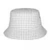 Berets Black And White Checkered Bucket Hats Panama For Man Woman Bob Outdoor Autumn Fisherman Summer Fishing Unisex Caps