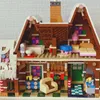 Blöcke 1691 Stück Weihnachtsmann Lebkuchenhaus Bausteine Ziegel 10267 Elch Lebkuchenmann Dorf Kinder Montage Spielzeug Weihnachtsgeschenke