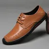 Gentleman Oxford Casual Business Fashion Männer schnüren hochwertige Wohnungen Leder Komfort Hand genähte Fadenschuhe 7890