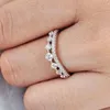 She Fedi nuziali impilabili in argento sterling 925 per le donne Fasce doppie curve AAAAA Gioielleria raffinata con zirconi cubici 240202