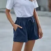 Frauen Shorts Hosengröße Tasche Lose Elastic Damen Draw String Comfy plus Taille Casual Women Mid Oberschenkel