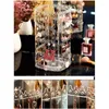 Cosmetic Bags Jewelry Display 360 ° Rotating Rack Ear Clip Earrings Acrylic Storage Portable Box Household Necklace