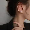 Brincos de parafuso prisioneiro folha seta zircão longo dipper gancho de orelha clipe para mulheres cristal coreano escalada lobe piercing jóias