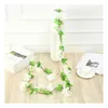 Flores decorativas artificial falso pendurado wister videira flor guirlanda jardim casa quarto escritório decoração branco