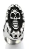 FANSSTEEL STAINLESS STEEL mens or womens JEWELRY motor cycle chain gothic skull biker ring GIFT 13W9993945801927082