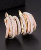 Pulsera Godki 25 mm Líneas trenzadas de lujo Colorido Completo Mirco Rosa Circonita cúbica Ajuste Pendiente de boda europeo Moda Je4873660