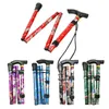 Multifunction Walking Stick Trekking Poles Telescopic Fold Crutches Hiking Crutch Elderly Metal Cane Outdoor 240127