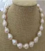 Bijoux en perles fines, magnifique collier de perles blanches baroques de la mer du sud, 1416mm, 18 pouces, 14k2550708