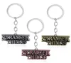 10pc smycken Stranger Things Letter Keychain Bag Keyring Pendant Llaveros Charms Fashion Car Accesorios Jewelry1496853