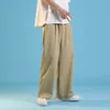 Jesienne solidne spodnie z wysokiej streetaru mężczyzn luźne proste wdeleg spodni japońskie spodnie joggingowe
